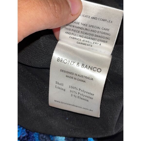 NWT BRONX AND BLANCO  Sapphire Sequined Floral Long Sleeve Mini DressnWomens XS - Picture 14 of 14